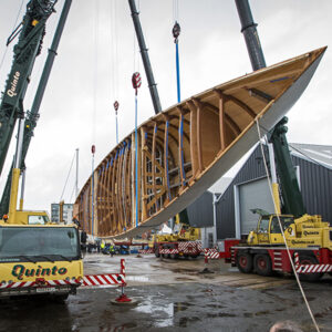 Spirit Yachts | Blog | SPIRIT 111’ REACHES THE PIVOTAL HULL ROLLOVER STAGE