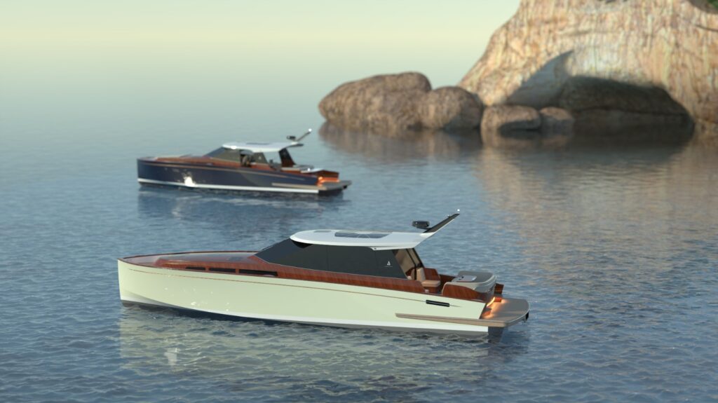 P50 Coupé | Render on water with P50 Sport | Spirit Yachts