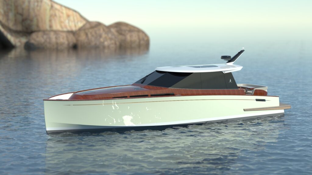 P50 Coupé | Render on water | Spirit Yachts