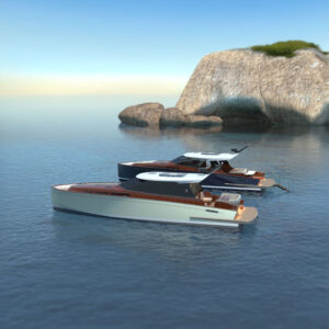 P50 Coupé | Power Boat on water with P50 Sport | Spirit Yachts